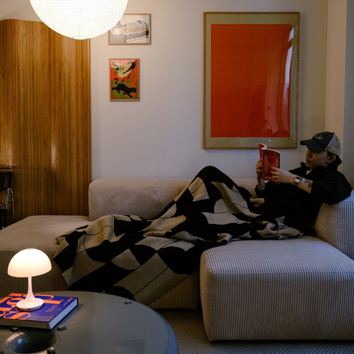 Luna Grid Throw Blanket